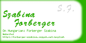 szabina forberger business card